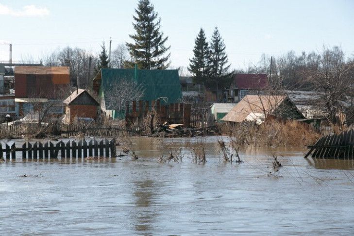 В Новосибирской области река затопила жилые дома